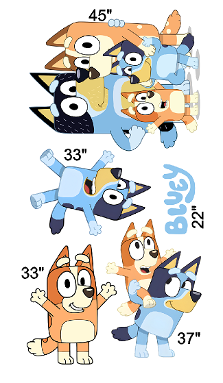 Bluey Theme Party Cutout Pack